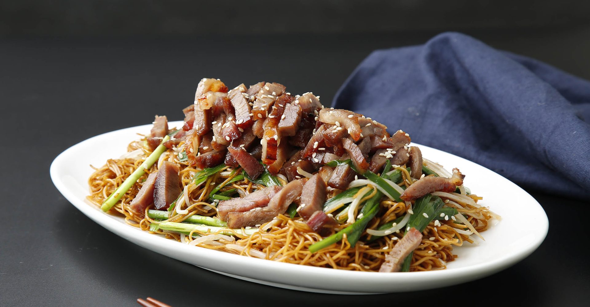Xiu Noodles - Fried noodles with BBQ pork and soy sauce